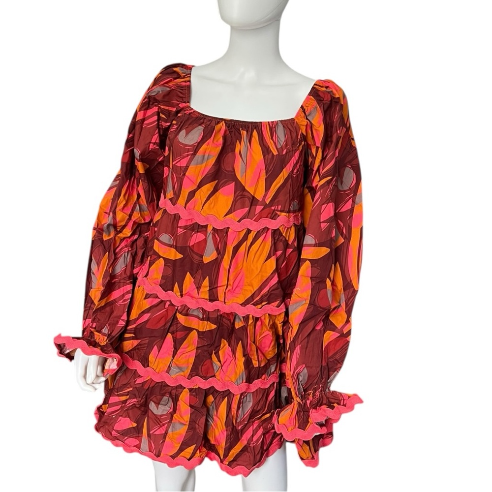 FANTASTIC FAWN fall hues mini dress M L - Picture 6 of 8